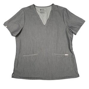 FIGS Casma Scrub Top Women's XL Gray 3 Pocket V Neck Nurse Tech Uniform FW1100